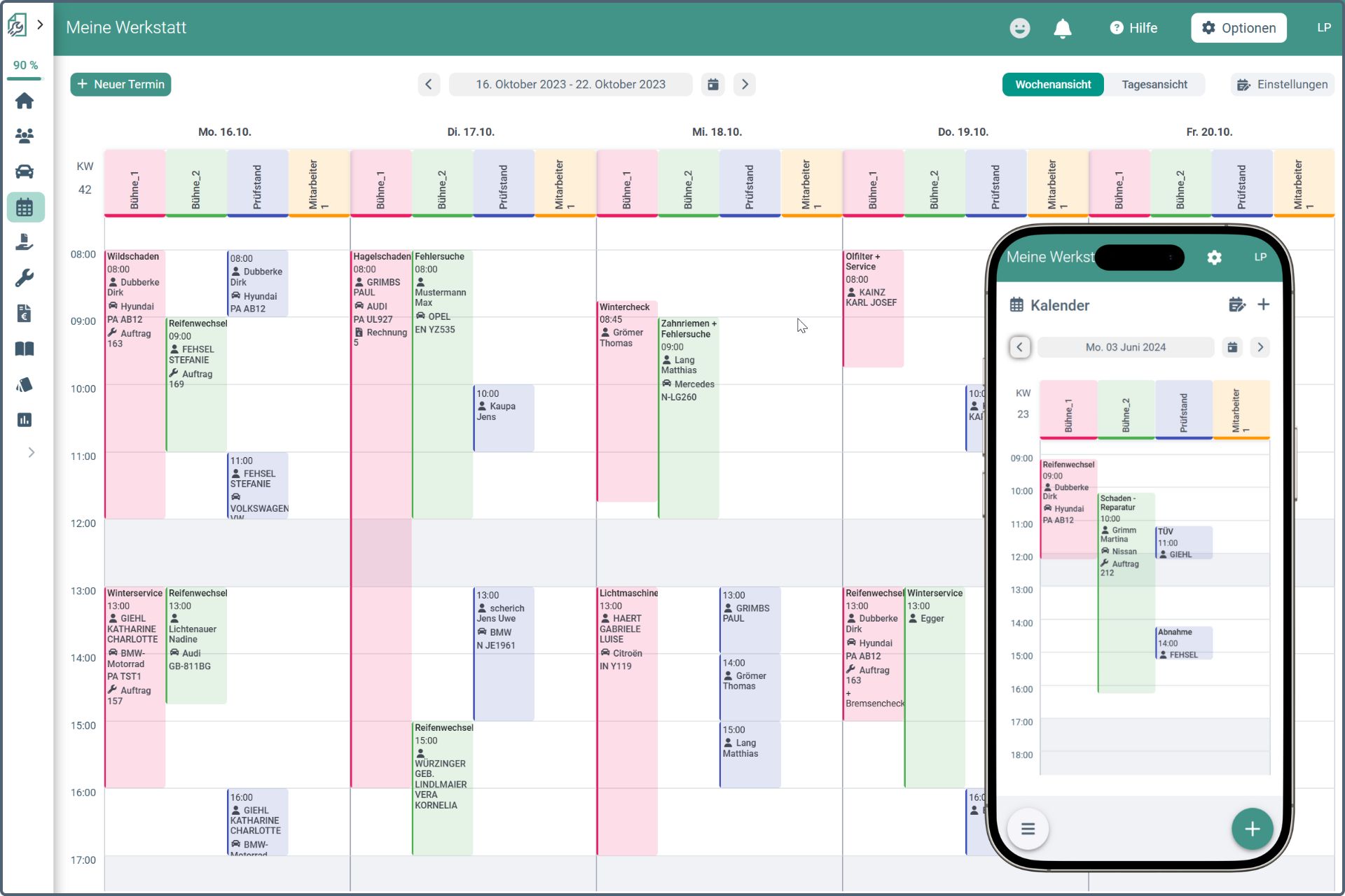 Werkstattkalender in easyWerkstatt